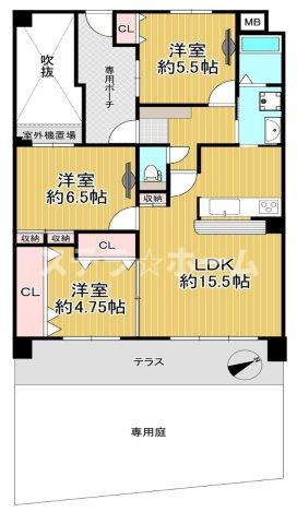 ダイアパレス枚方山田池公園の間取り