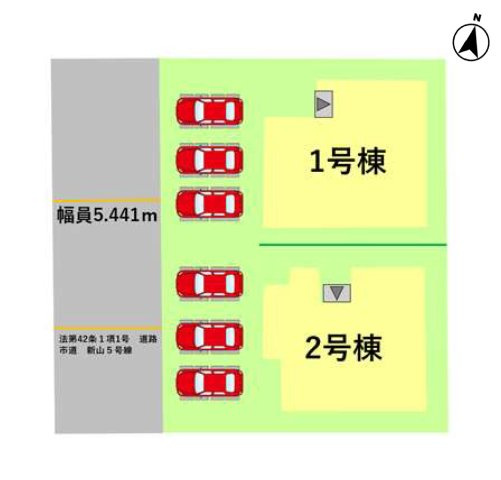 菊池郡菊陽町沖野3丁目第2-2棟（2号棟）　の区画図|配置図（2号棟）