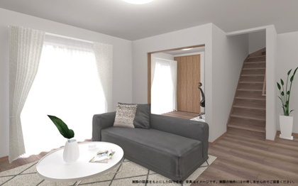 【完成予想図】 | 【LDK　イメージパース】
※画像は設計図面を基に作成したイメージです。