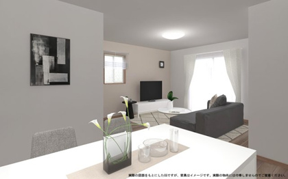 【完成予想図】 | 【LDK　イメージパース】
※画像は設計図面を基に作成したイメージです。