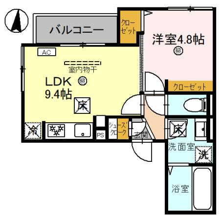 D-Luce黒田-WEST(ディールーチェ)の間取り