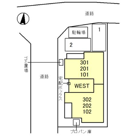 D-Luce黒田-WEST(ディールーチェ)の区画図
