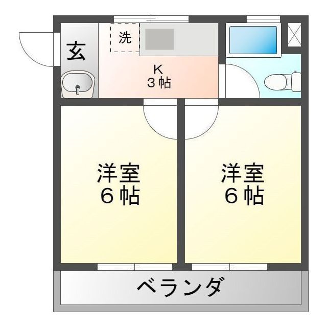 Comodo2（旧：コーポ田垣）の間取り