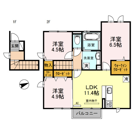 姫路市西今宿４丁目のハイツの間取り