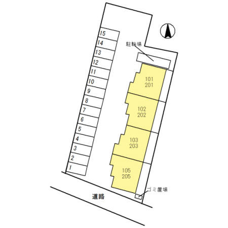 姫路市西今宿４丁目のハイツの駐車場