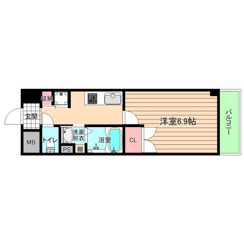 大阪市都島区善源寺町２丁目の賃貸マンションの間取り
