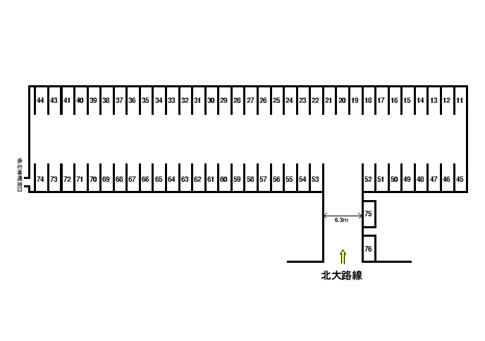 堀毛西駐車場の区画図
