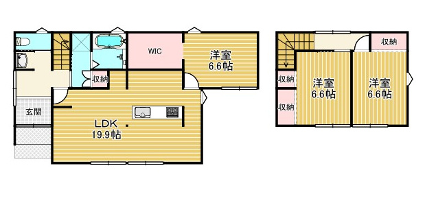 西条市福武甲　中古住宅の間取り