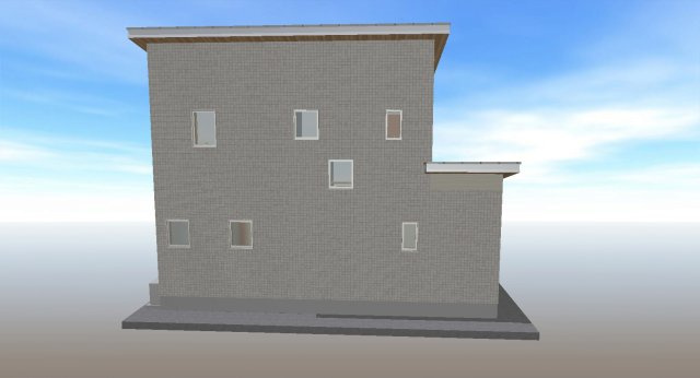 福井東町　建築条件付き　北棟　売土地（全2区画）の外観パース|北棟　建物プラン例　建物価格　2180万円　建物面積　84.45㎡