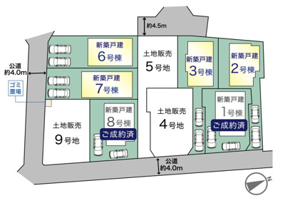 【区画図】 | ＜全9区画＞大規模分譲！全区画土地40坪以上／瀬谷区橋戸3丁目