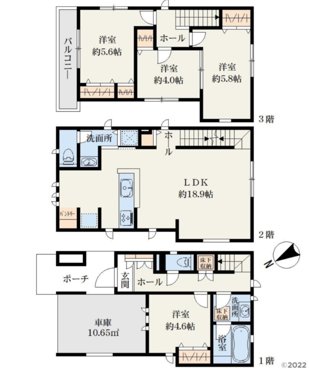 横浜市保土ケ谷区新桜ケ丘1丁目 中古戸建て【仲介手数料無料】の間取り