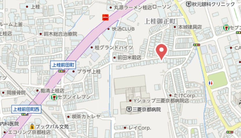 京都市西京区上桂御正町　新築戸建の地図