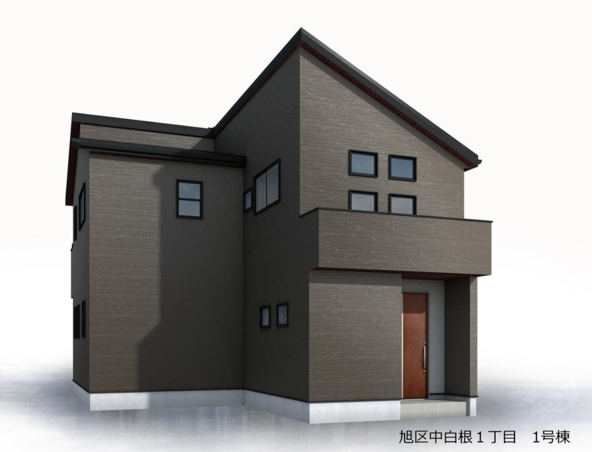 横浜市旭区中白根1丁目 新築戸建て【仲介手数料無料】カースペース2台の外観パース