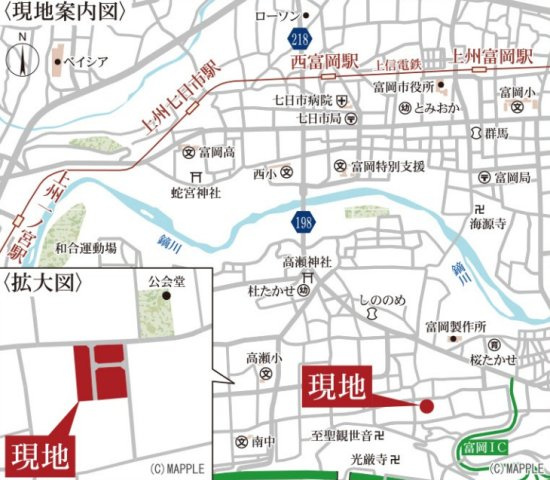 富岡市下高瀬　５号棟(全１１棟)　リーブルガーデン　新築建売分譲の地図