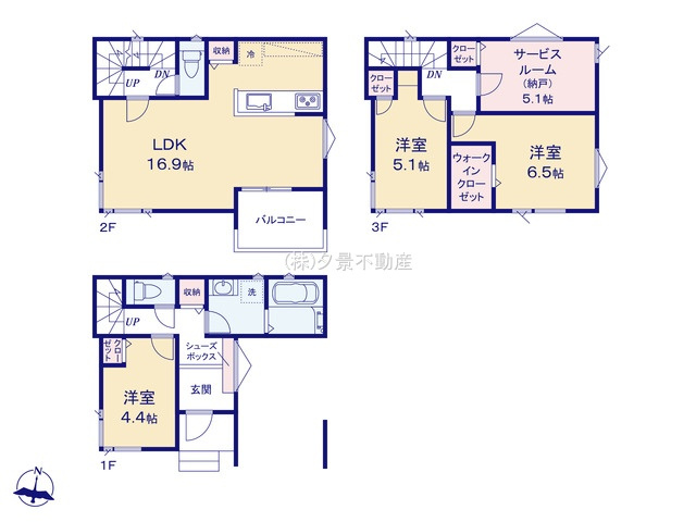 《仲介手数料無料》南区文蔵４丁目13-8新築一戸建てメルディアの間取り