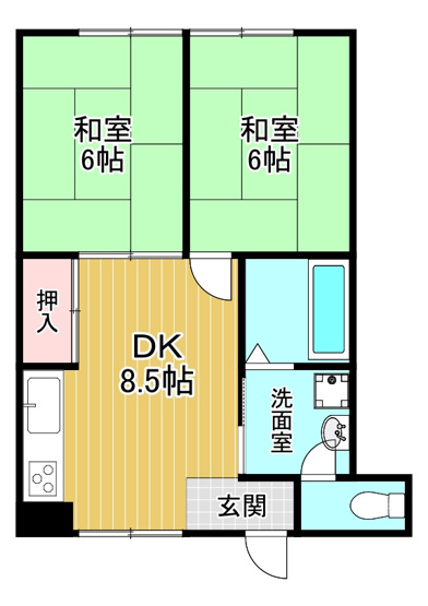 【間取り】 | ファミールHIRO Ⅽ | 一人暮らしにぴったりの快適空間