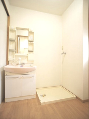 【独立洗面台】 | レジデンス・ノヴァＣ | 洗髪洗面化粧台と洗濯機置き場があります♪