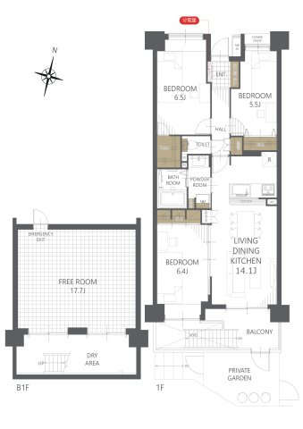 【間取り】エフローレ新三郷２１６ 