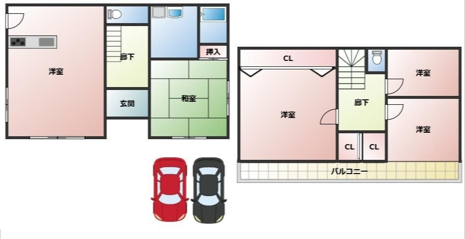 淡路市中田　売戸建の間取り