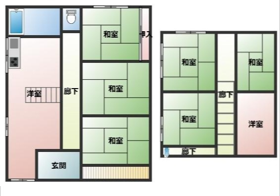 南あわじ市福良　売戸建ての間取り