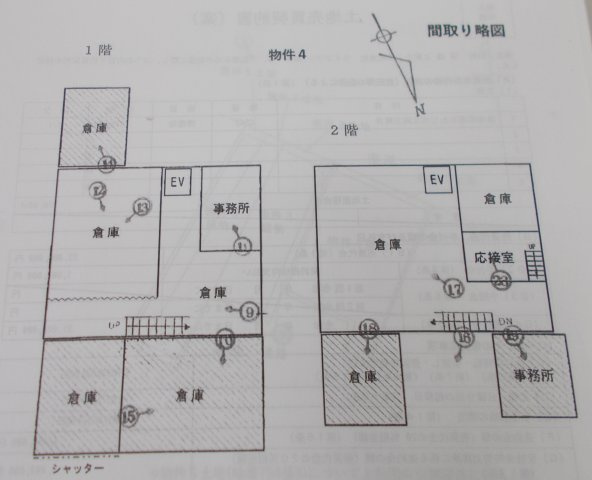 洲本市由良　冷凍冷蔵庫跡地の区画図