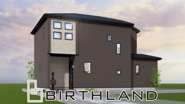 新築戸建・建売　郡山市富田西三丁目　GRAFARE　全３棟の外観パース|8月完成予想図になります！