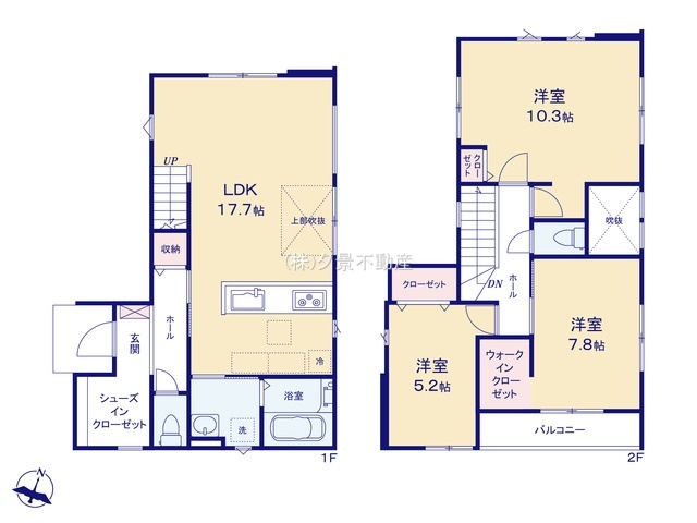 《仲介手数料無料》緑区大字三室7141-1(1号棟)新築一戸建てエルデの間取り