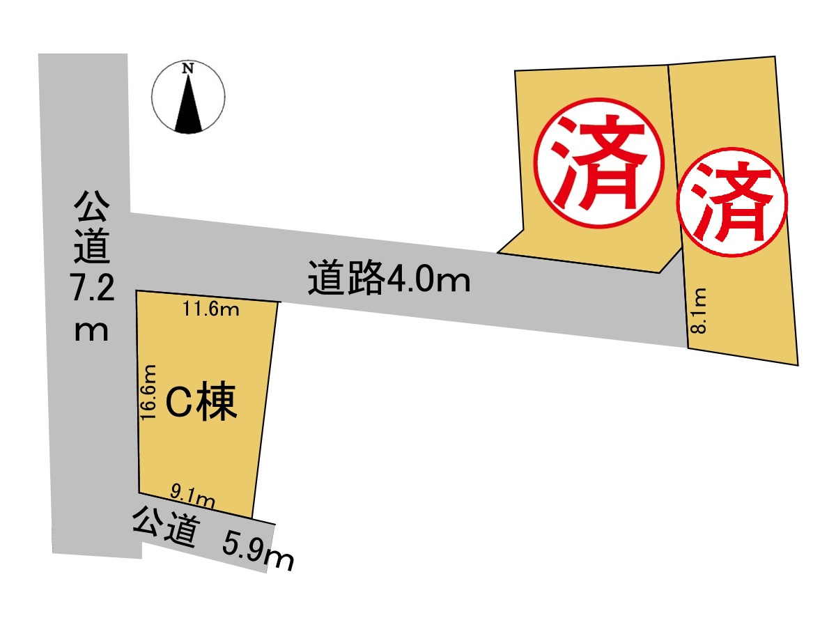 ダイマルタウン　安八郡神戸町神戸第8　全３区画分譲の区画図|■区画図
■YAMADA電機の　ヤマダ不動産　株式会社リライフ　
いつでもお問合わせ下さい。