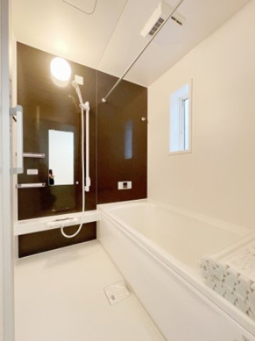 新築戸建・建売　福島市松川町木曽内裡　CRADLE GARDEN　全4棟の浴室|浴室乾燥機付きで雨の日や花粉の時期でも室内干しができるので安心です！