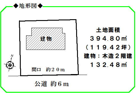 春日井市高蔵寺町六丁目土地の土地図