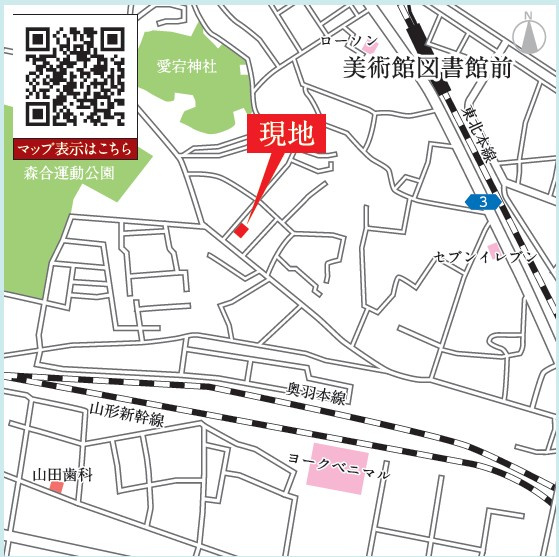 新築戸建・建売　福島市森合字森下　GRAFARE　全2棟の地図