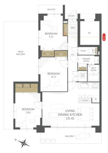 【間取り】ダイアパレスパークサイド府中 