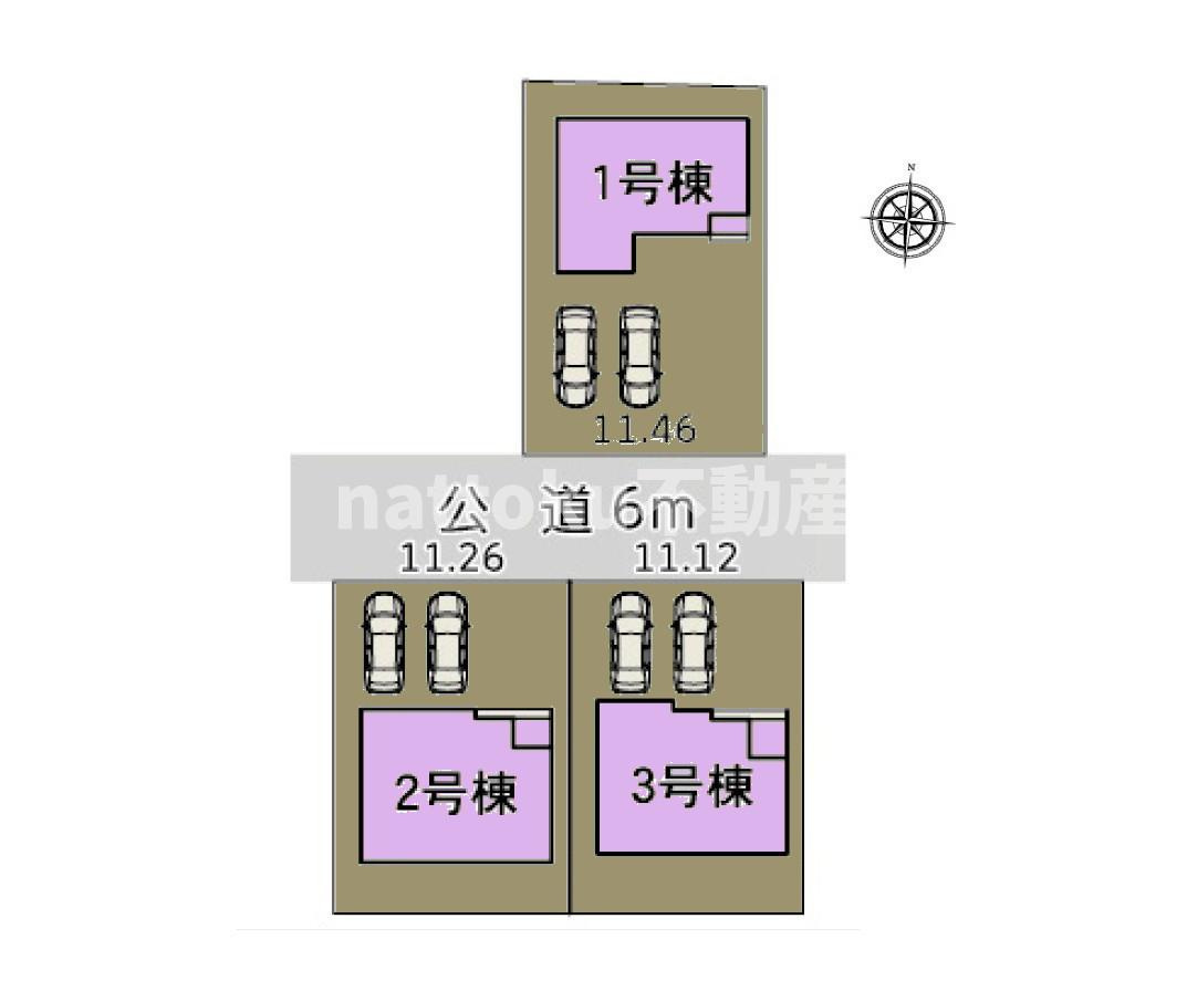 富士宮市万野原新田の新築一戸建の区画図