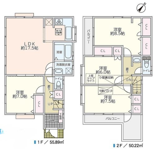 横浜市鶴見区馬場2丁目 中古戸建て【仲介手数料無料】の間取り