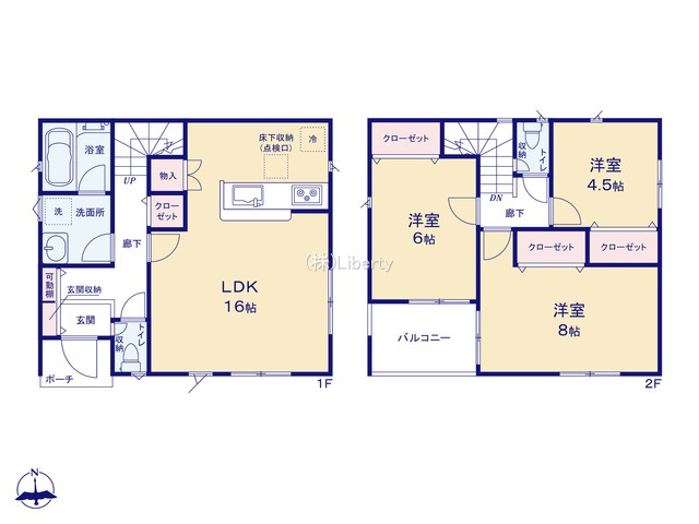 筑西市下川島第2　新築戸建　2号棟の間取り