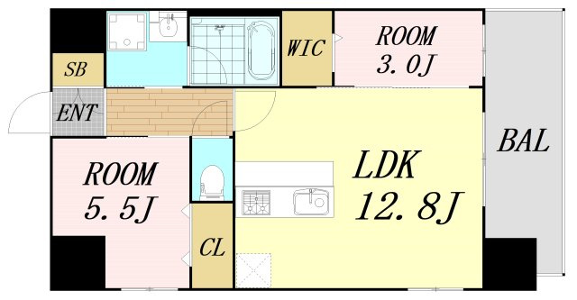 スプランディッドライズ新大阪ノース　仲介手数料無料の間取り