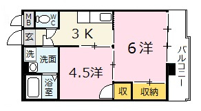 河原マンションK-5の間取り