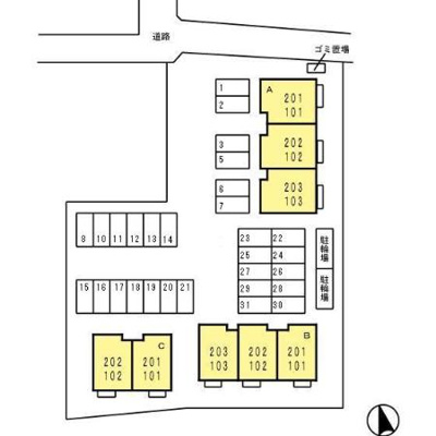 【区画図】 | カーサ城北　B棟