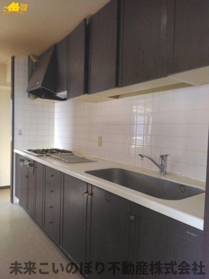 【キッチン】 | ライオンズガーデン花崎A棟 | お料理に集中できる独立型キッチン！音や匂いがダイニングに届きにくいのが特徴です。壁面が多いので収納スペースにも余裕ができ急な来客の際に積み重なった食器を見られてしまったなんてことも防げますよ！