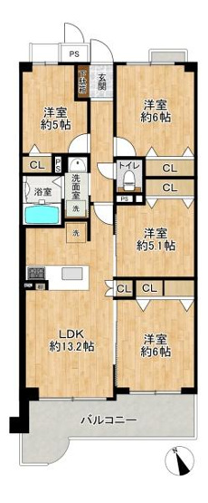 【間取り】 | リベール加古川シティWEST弐番館 | 令和7年6月フルリフォーム完了♪