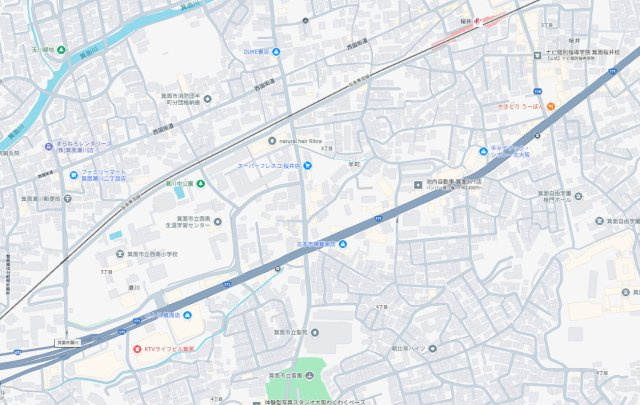 箕面市半町　新築一戸建ての地図