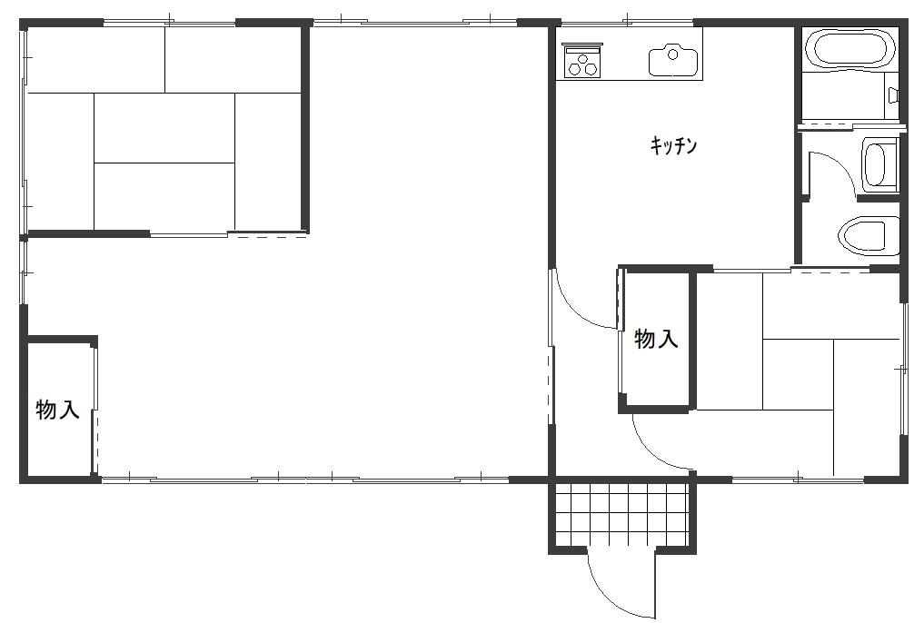 梅田町4丁目ログハウス風戸建ての間取り