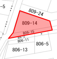 桐生市仲町1丁目土地の区画図