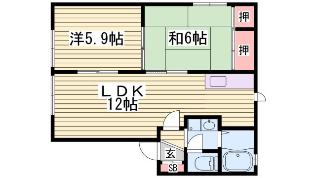 ディアス北新在家Ｂ棟の間取り