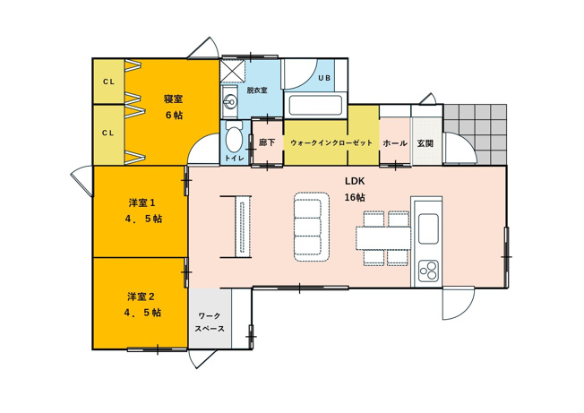 【間取り】 | 福岡県糟屋郡宇美町桜原１丁目　戸建て
