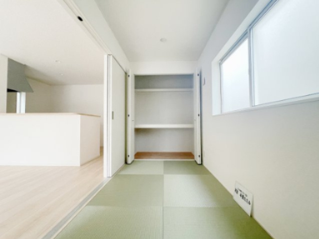 新築戸建・建売　二本松市竹田二丁目　CRADLE GARDEN　全5棟の和室|足触りの良い畳はお子様のお昼寝スペースとして大人気です♪