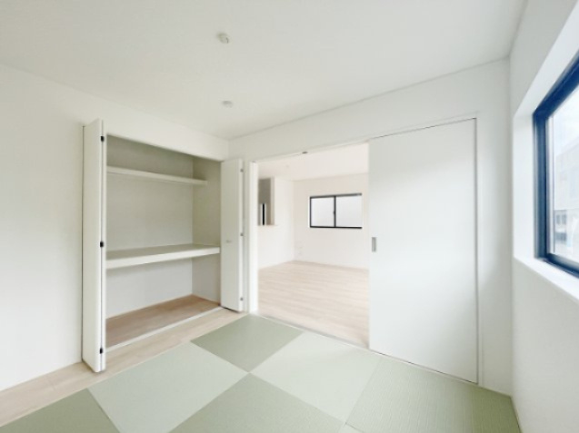 新築戸建・建売　二本松市竹田二丁目　CRADLE GARDEN　全5棟の和室|足触りの良い畳はお子様のお昼寝スペースとして大人気です♪