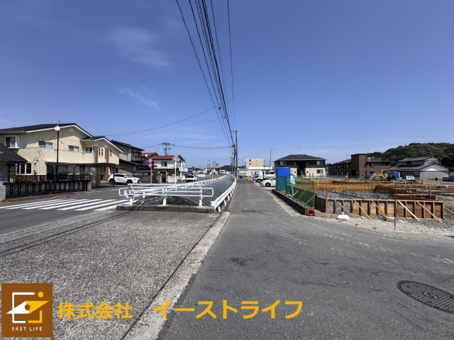 【新築戸建】　いわき市平愛谷町4丁目第1　全7棟　長期優良住宅の前面道路含む現地写真|北側接道です。ご参照ください