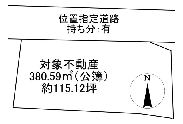 －三丁目不動産-　秩父市近戸町　敷地広々約114坪の土地図