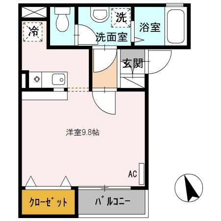 東大阪市中鴻池町３丁目のアパートの間取り